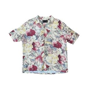 AllSaints Relaxed Fit Floral Button Up Shirt Size L